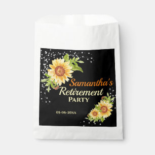 Stylish Retirement Party Yellow Floral Sunflower Favour Bags