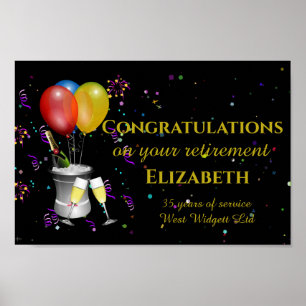 Stylish Retirement Sparkling Wine Celebration Poster