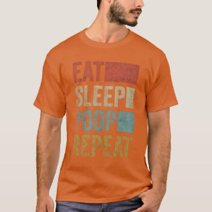 Stylish Retro 70s Eat Sleep Poop Repeat family T-Shirt