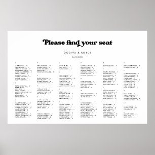 Stylish retro Alphabetical seating chart