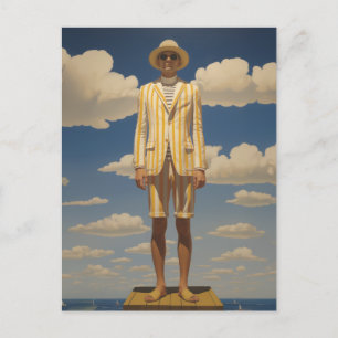 Stylish Retro Beachwear Striking Summer Fashion  Postcard