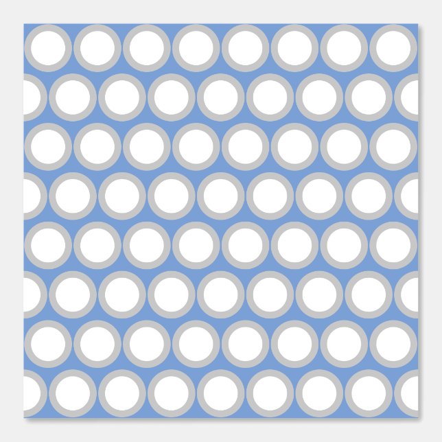 Stylish Retro Beachy Blue White Polka Dots Pattern Wallpaper (Front)