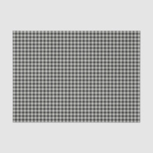 Stylish Retro Black and Grey Gingham Plaid Pattern Tissue Paper