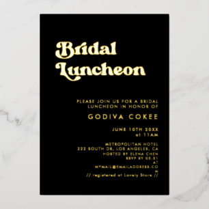 Stylish retro black & gold Bridal luncheon