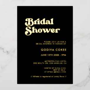 Stylish retro black & gold Bridal shower