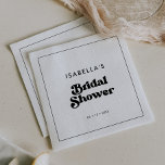 Stylish retro black & white Bridal Shower Napkin<br><div class="desc">A retro chic theme: adopt this slightly vintage and stylish typographic design for your Bridal Shower stationery,  with a classic black and white theme. Customisable text colours and backgrounds.</div>