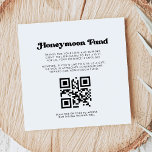 Stylish retro black & white Honeymoon fund QR code Enclosure Card<br><div class="desc">A retro chic theme: adopt this slightly vintage and stylish typographic design for your wedding stationery,  with a classic black and white theme. Customisable text,  colours and backgrounds. Replace the image with your own custom QR code to give your guests access to your digital wishing well.</div>