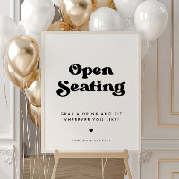 Stylish retro black & white Open Seating Wedding