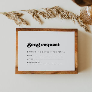 Stylish retro black & white Song request Enclosure Card