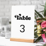 Stylish retro black & white wedding table number<br><div class="desc">A retro chic theme: adopt this slightly vintage and stylish typographic design for your wedding stationery,  with a classic black and white theme. Customisable text,  colours and backgrounds.</div>