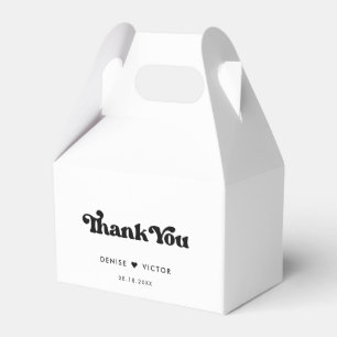 Stylish retro black & white wedding Thank you Favour Box