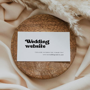 Stylish retro black & white wedding website enclosure card