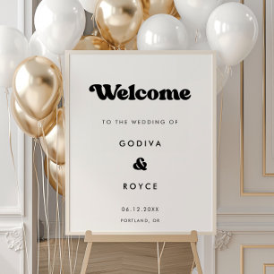 Stylish retro black & white Welcome to our wedding Poster