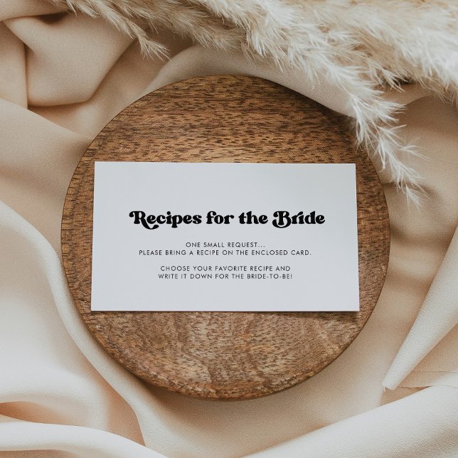 Stylish retro Bridal shower Recipe request card (Creator Uploaded)
