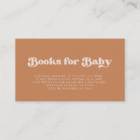 Stylish retro Brown Baby shower book request card