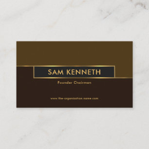 Stylish Retro Brown Shades Gold Box Founder CEO Business Card