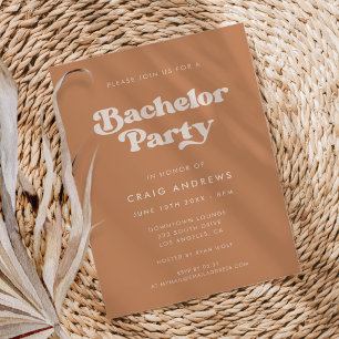 Stylish retro Brown sugar Bachelor Party Invitation
