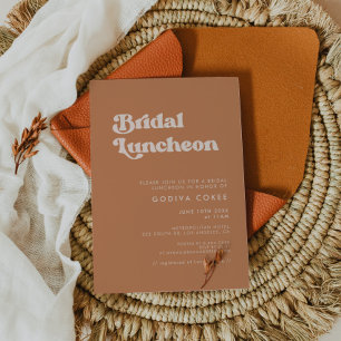 Stylish retro brown sugar Bridal luncheon Invitation