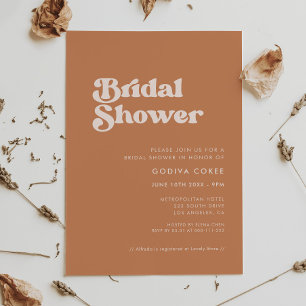 Stylish retro brown sugar Bridal shower Invitation