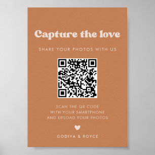 Stylish retro Brown sugar Capture the love sign