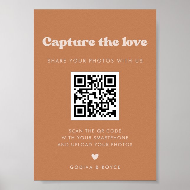 Stylish retro Brown sugar Capture the love sign (Front)