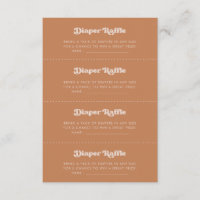 Stylish retro Brown sugar Diaper Raffle game card