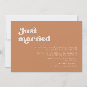Stylish retro brown sugar Just married card