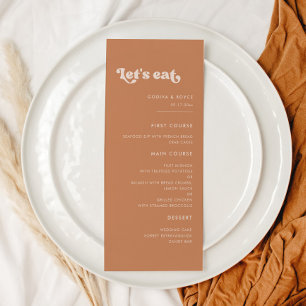 Stylish retro brown sugar Let's eat wedding Menu