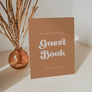 Stylish retro Brown sugar Sign our Guestbook