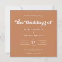 Stylish retro brown sugar Square wedding