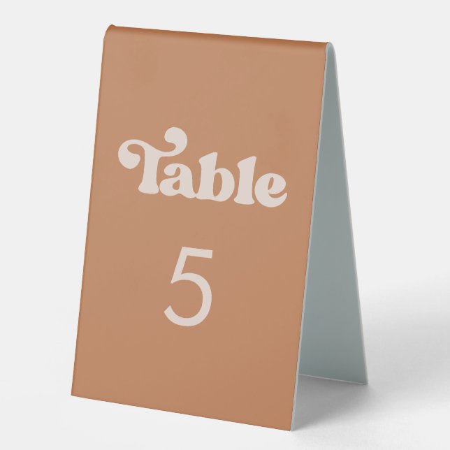 Stylish retro brown sugar Table number (Front)