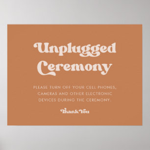 Stylish retro Brown sugar Unplugged ceremony  Poster