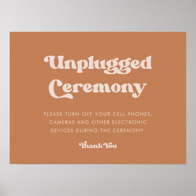Stylish retro Brown sugar Unplugged ceremony  Poster (Front)