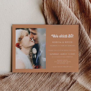 Stylish retro Brown sugar We still do Photo Invitation