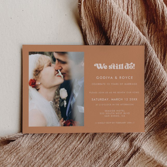 Stylish retro Brown sugar We still do Photo Invitation (Creator Uploaded)