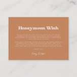 Stylish retro Brown sugar Wedding Honeymoon wish Enclosure Card<br><div class="desc">A retro chic theme: adopt this vintage and stylish typographic design for your wedding stationery,  with a brown sugar colour theme. Easy to mix and match with our similar stationery available in burnt orange,  terracotta & peach pink. Fully customisable text colours and backgrounds.</div>