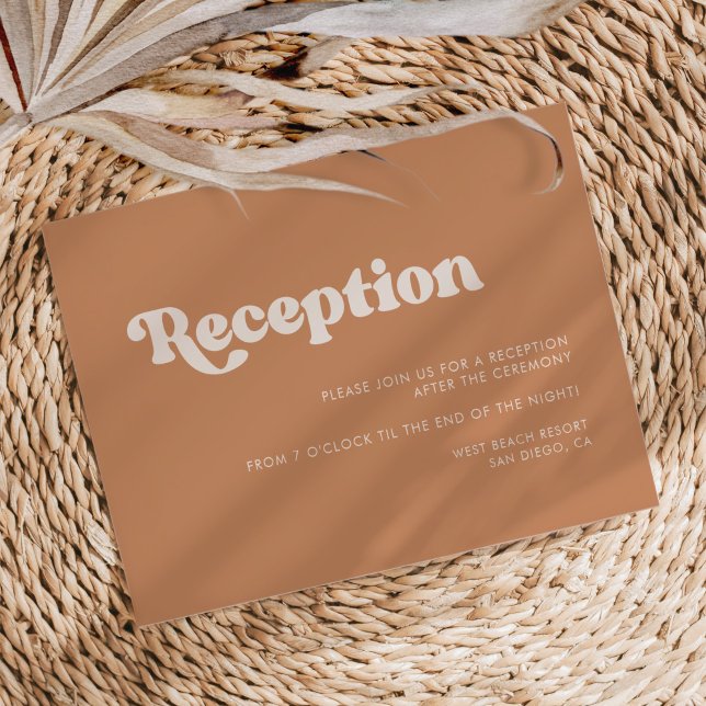 Stylish retro brown sugar wedding reception invitation (Creator Uploaded)