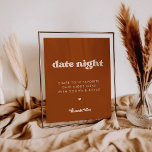 Stylish retro Burnt Orange Date night ideas sign<br><div class="desc">Date night ideas for the newlyweds sign. A retro chic theme: adopt this vintage and stylish typographic design for your Wedding stationery, with a burnt orange colour theme. Easy to mix and match with our similar stationery available in peach pink, terracotta & brown sugar. Fully customisable text colours and backgrounds....</div>