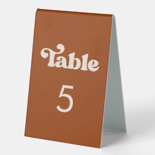 Stylish retro burnt orange Table number
