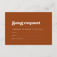 Stylish retro burnt orange wedding Song request