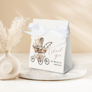Stylish Retro Carriage Flora Baby Shower Favour Bo Favour Box