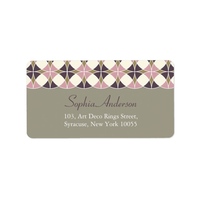 Stylish Retro Chic Art Deco Wedding Address Labels (Front)