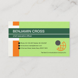 Stylish Retro Column Blocks Global Consultant Business Card