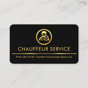 Stylish Retro Gold Chauffeur Driver Taxi Cab Business Card