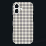 Stylish Retro Grey Gingham Plaid Pattern iPhone 16 Case<br><div class="desc">Stylish Retro Grey Gingham Plaid Pattern Phone Case</div>