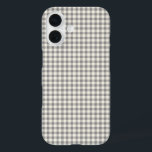 Stylish Retro Grey Gingham Plaid Pattern iPhone 16 Case<br><div class="desc">Stylish Retro Grey Gingham Plaid Pattern Phone Case</div>