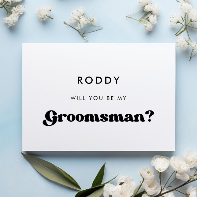 Stylish retro groomsman proposal card (Creator Uploaded)