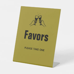 Stylish retro Hand draw Wedding Favours Pedestal Sign