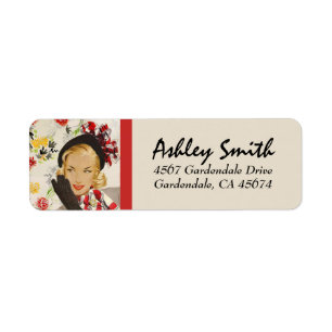 Stylish Retro Lady Return Address