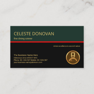 Stylish Retro Layer Red Line Food Restaurant Chef Business Card